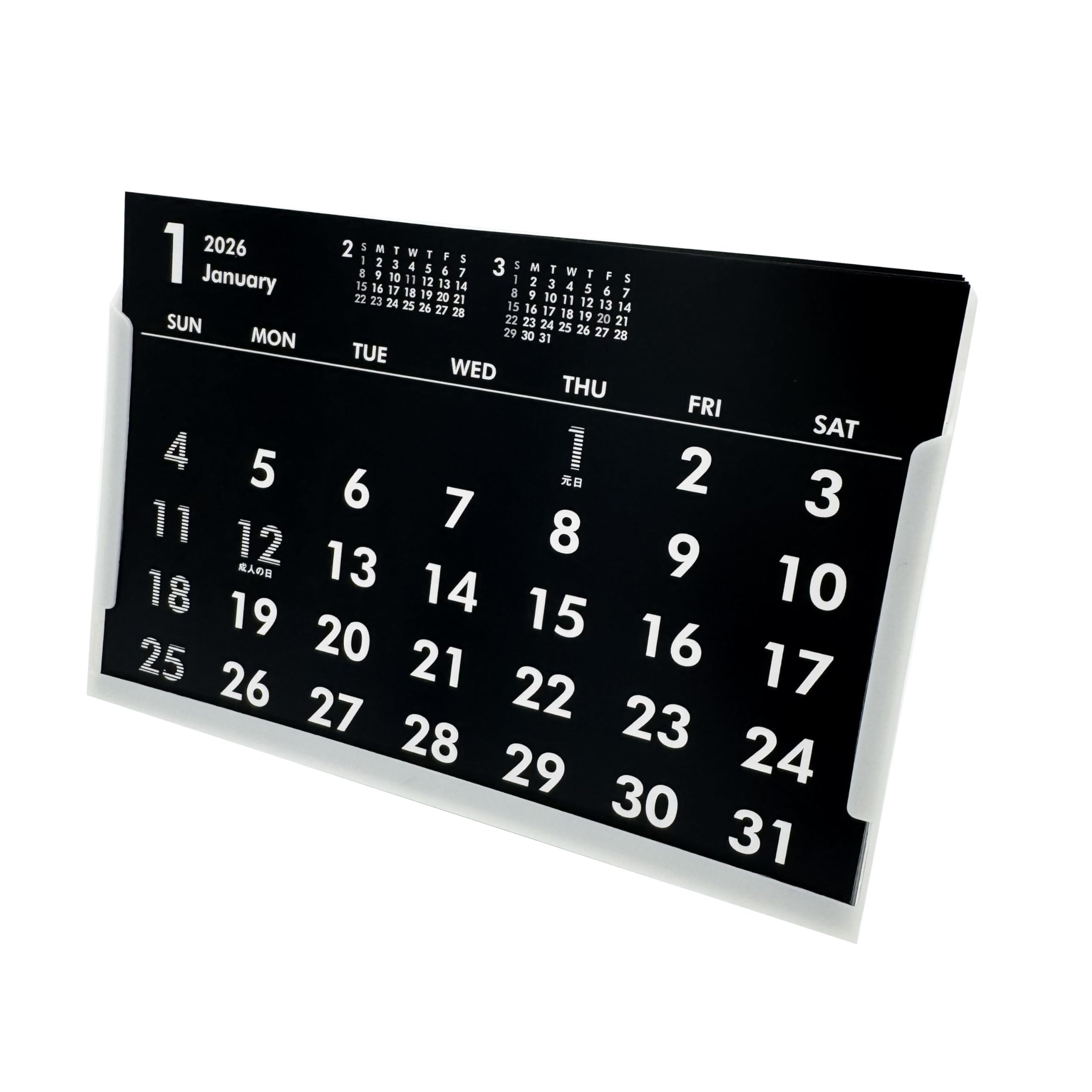 Amazon | ポストカードサイズ卓上カレンダー（ブラック&ホワイト